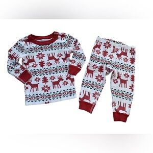 Hanna Andersson Size 80, 18-24 Months, Fair Isle Christmas Reindeer Pajamas